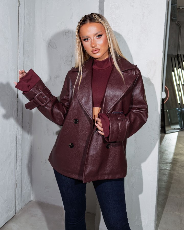 Leather jacket-oversized