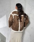 Pilot jacket with fur lining|Brown
