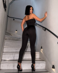 Ολόσωμη φόρμα strapless cut out με cups| Μαύρο Ολόσωμη φόρμα strapless cut out με cups| Μαύρο