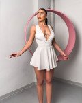 Ολόσωμο φόρεμα-shorts με ανοιχτή πλάτη και cups| Λευκό Ολόσωμο φόρεμα-shorts με ανοιχτή πλάτη και cups| Λευκό