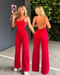 Backless jumpsuit backless ruched|Red Backless jumpsuit backless ruched|Red