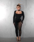Jumpsuit with lace detail|Black