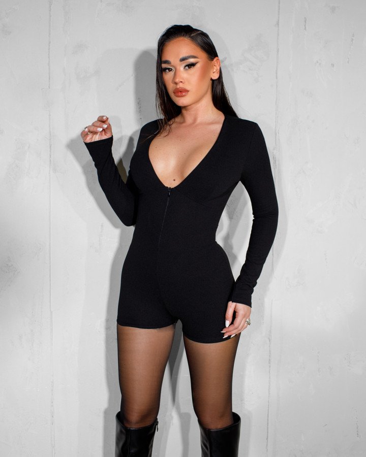 V-neck playsuit