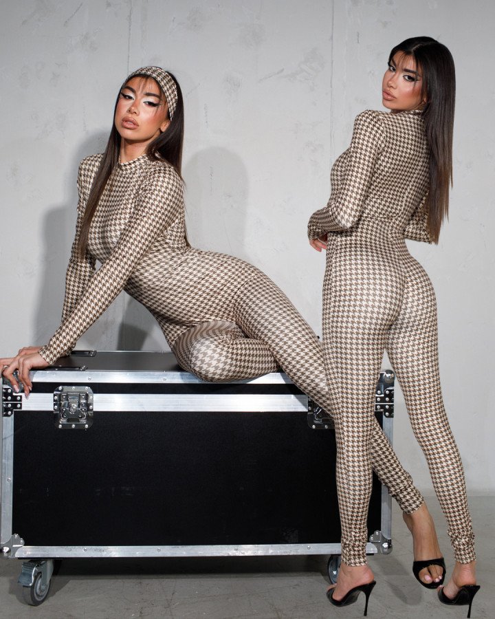 Jumpsuit pied-de-poule