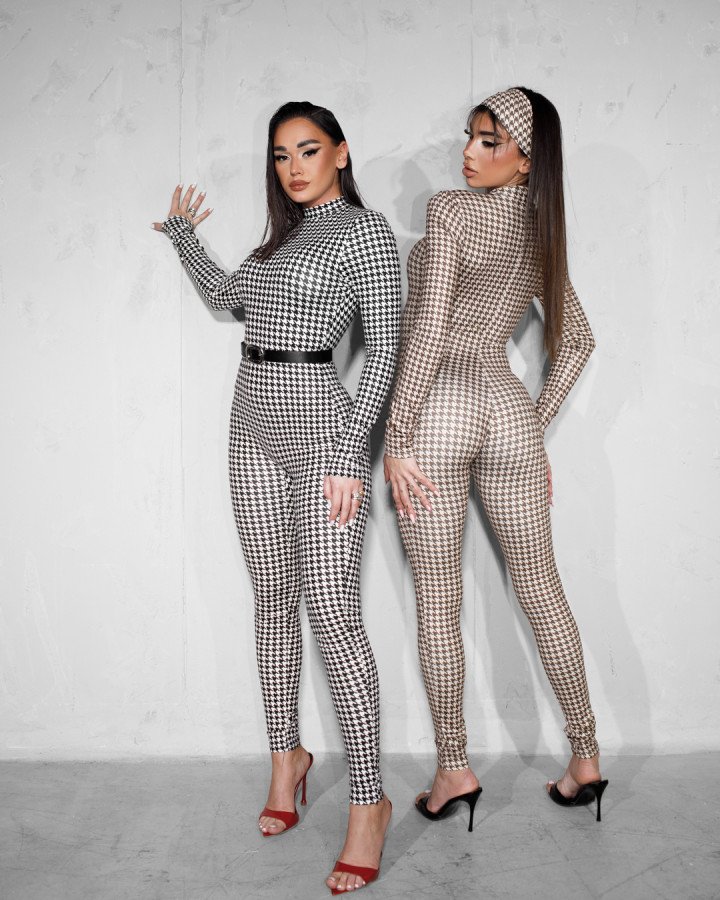 Jumpsuit pied-de-poule