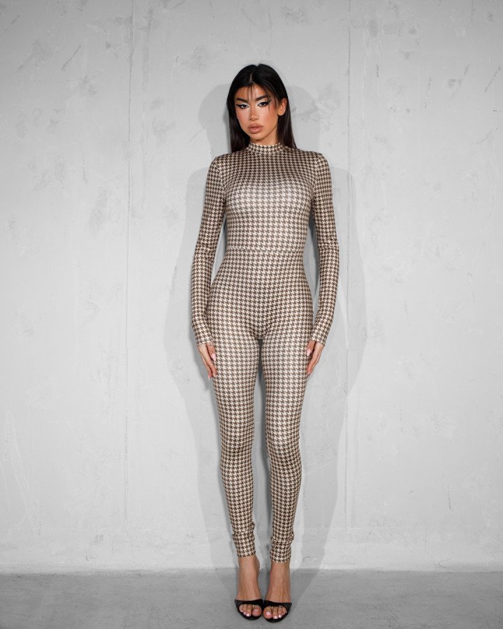 Jumpsuit pied-de-poule