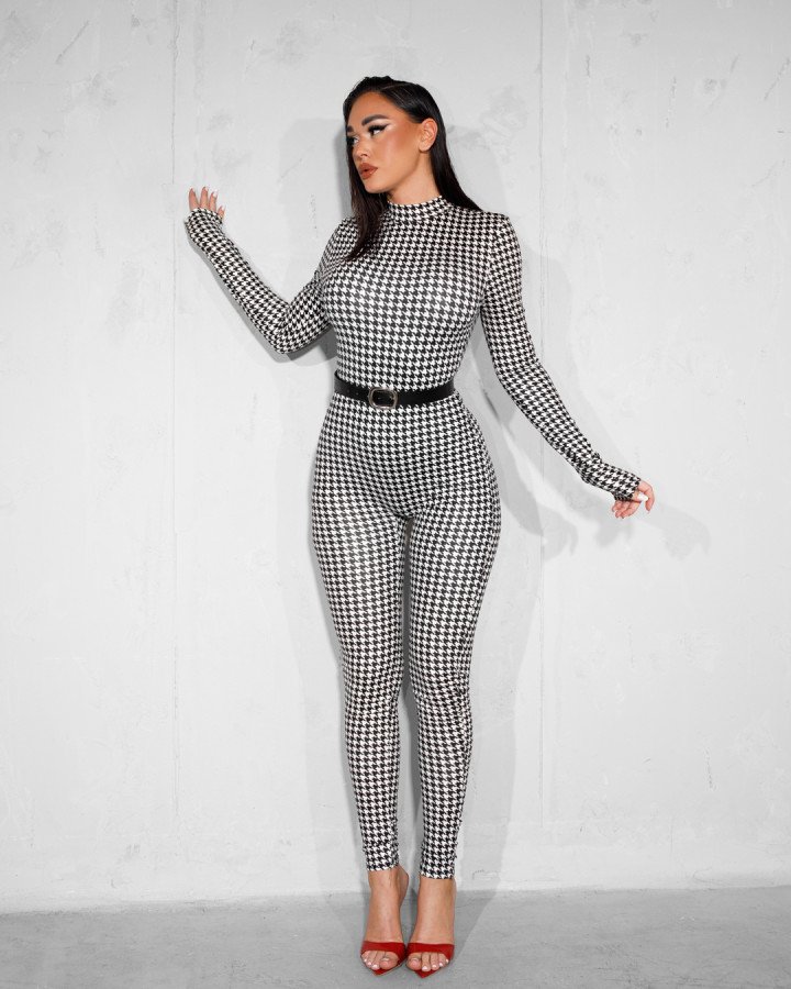 Jumpsuit pied-de-poule