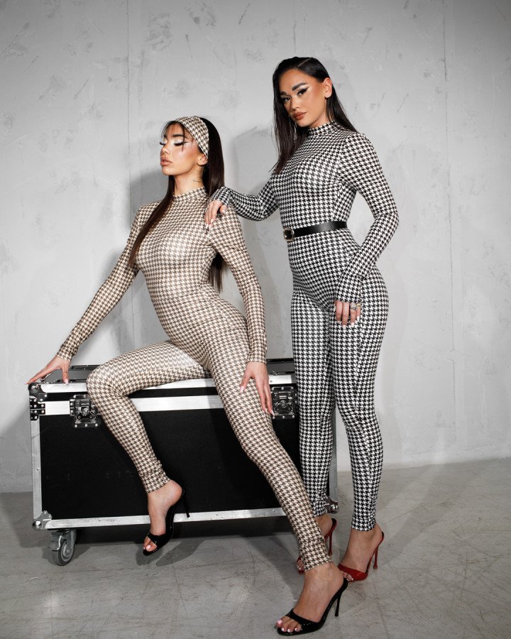 Jumpsuit pied-de-poule