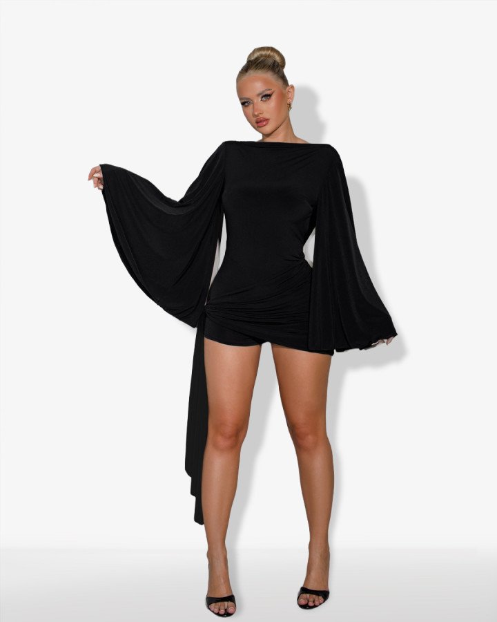Backless draped
