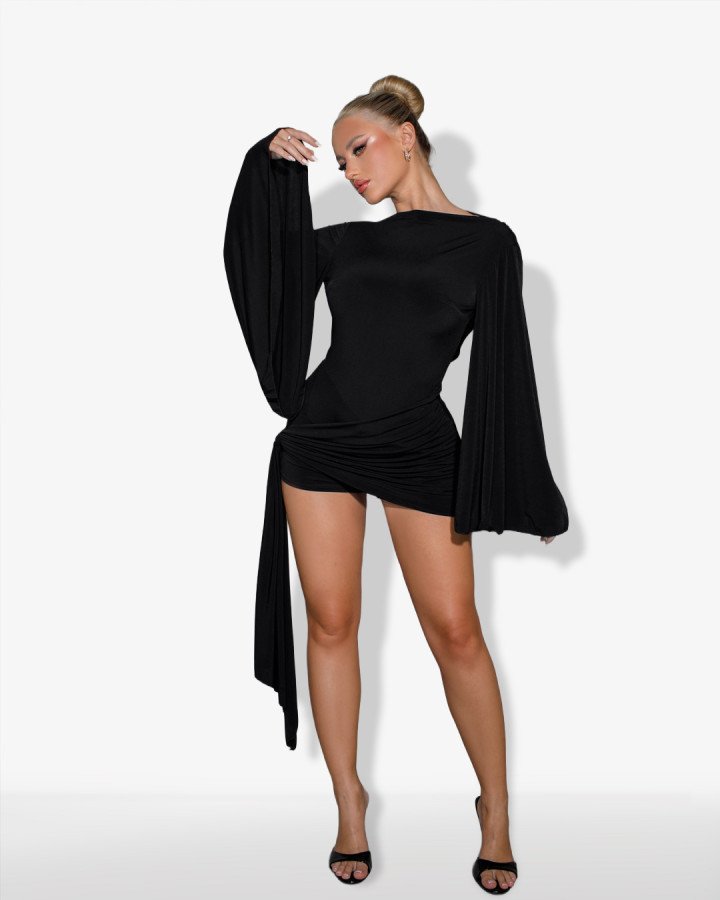 Backless draped