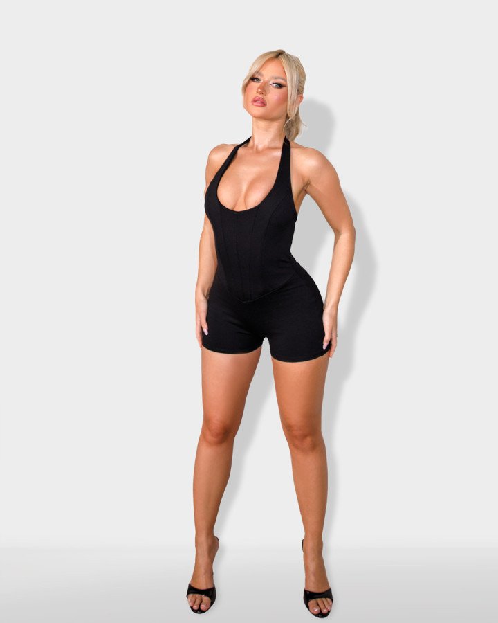 Halter bodycon-playsuit