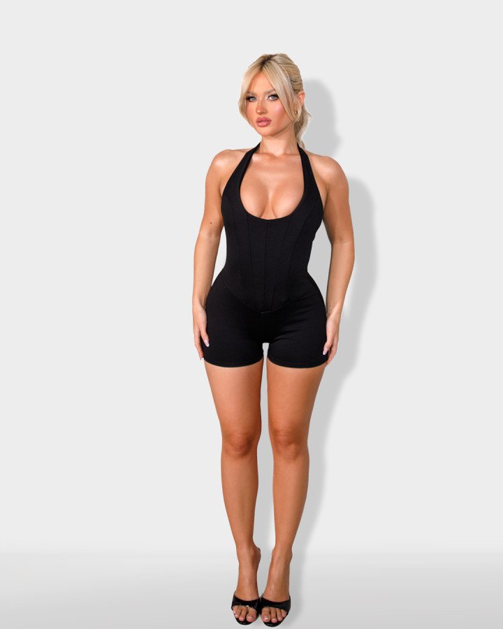 Halter bodycon-playsuit