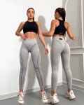 Two-tone lines bodycon fit leggings |Black Two-tone lines bodycon fit leggings |Black
