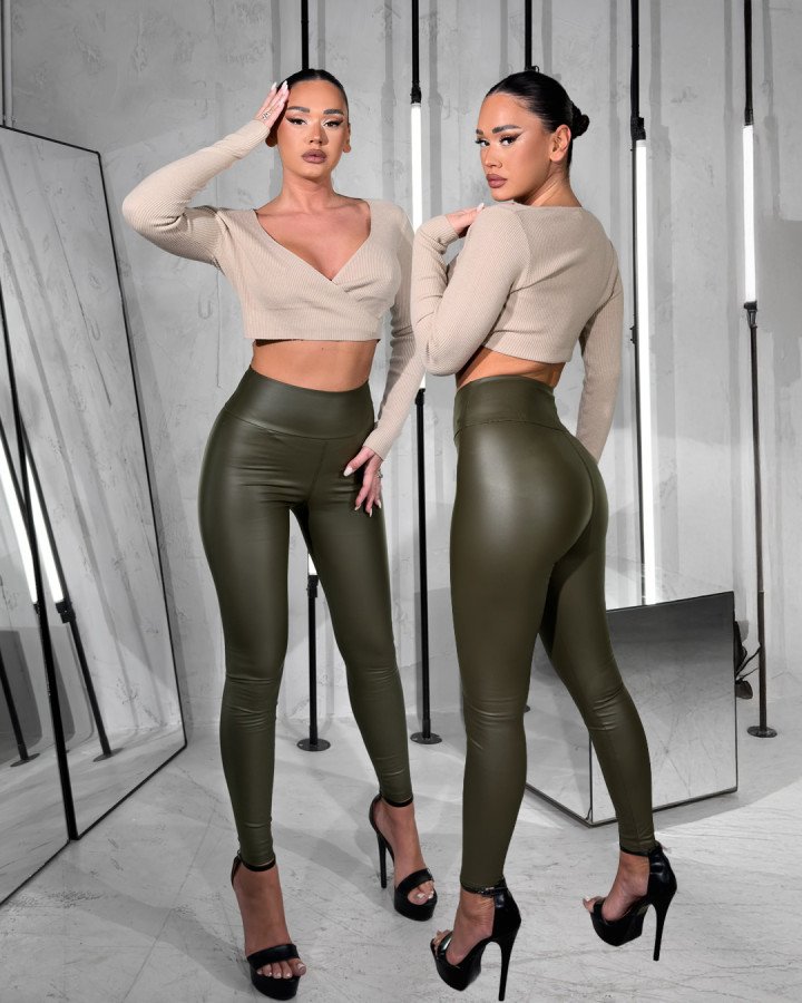 Faux-leather leggings