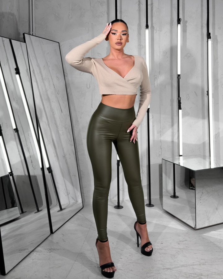 Faux-leather leggings