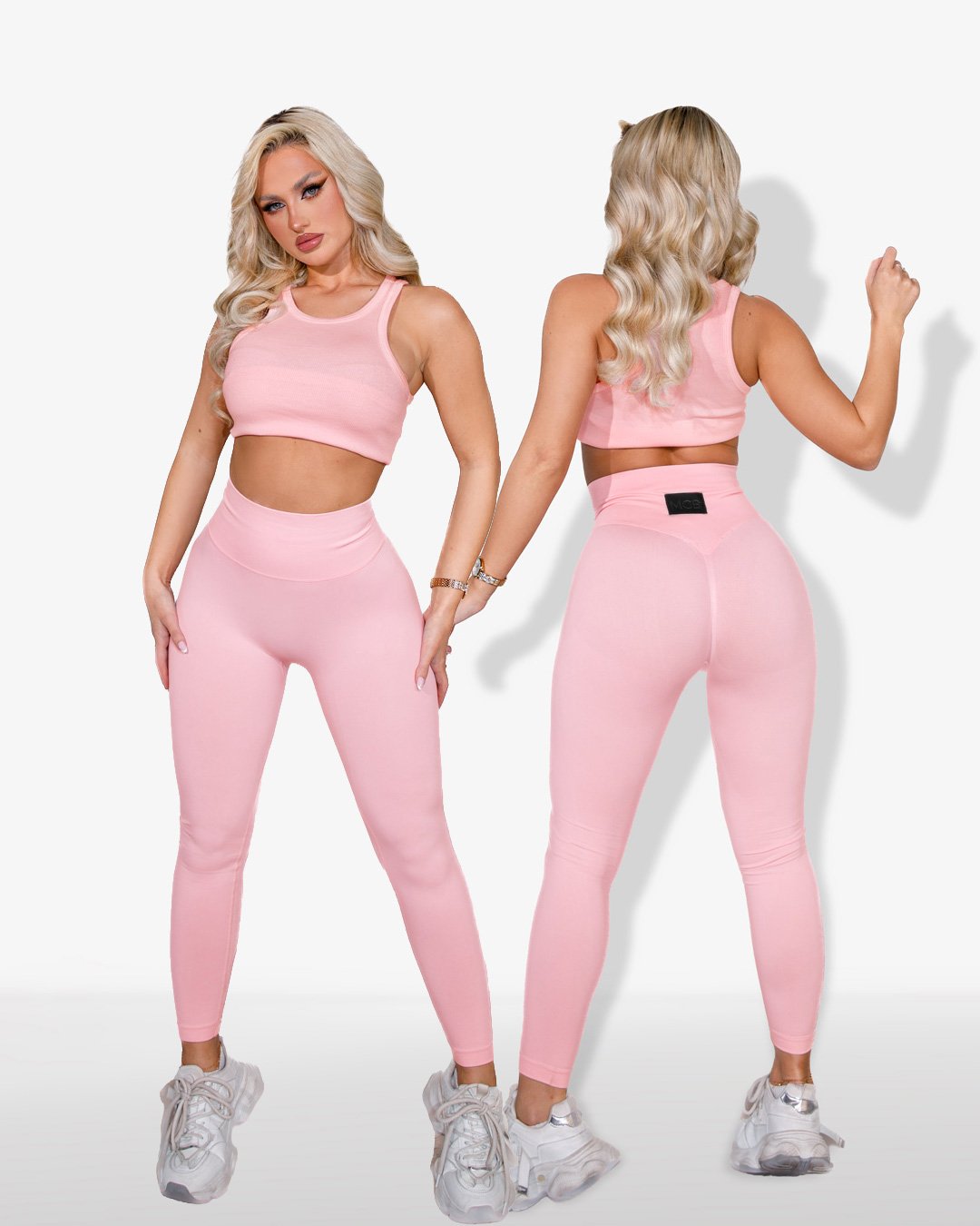 Bodycon fit tights push up ruched back | Pink
