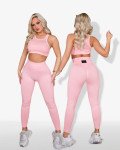Bodycon fit tights push up ruched back | Pink