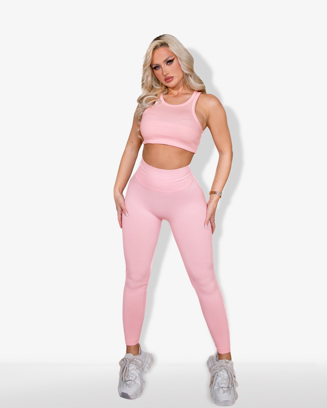 Bodycon fit tights push up ruched back | Pink