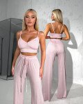 Σετ 2(Pcs) crop top και παντελόνα|Dusty Rose Σετ 2(Pcs) crop top και παντελόνα|Dusty Rose