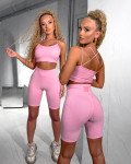 Biker shorts bodycon fit rib|Pink Biker shorts bodycon fit rib|Pink