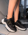 Chunky sneakers με κορδόνια| Μαύρο