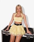 Backless halter top with cups  |Yellow