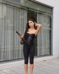 Strapless corset-style top with closure | Black