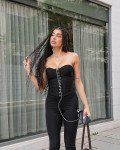 Strapless corset-style top with closure | Black
