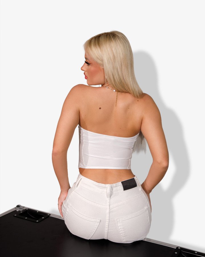 Strapless corset-style