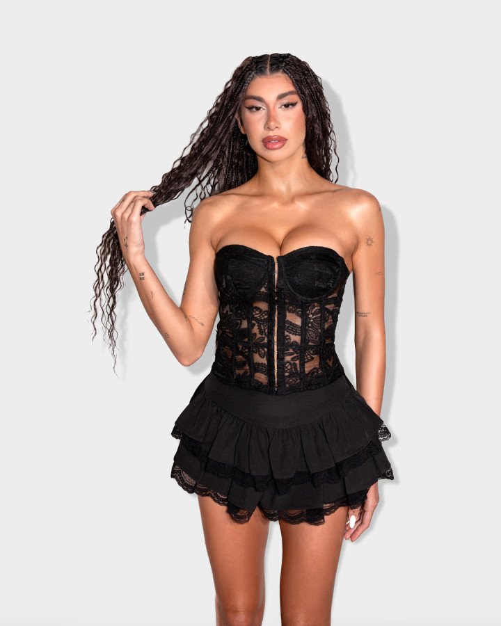 Lace strapless