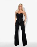 Corset Pants flared extra high-waist| Black