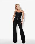 Corset Pants flared extra high-waist| Black