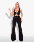 High waist flared trousers | Black